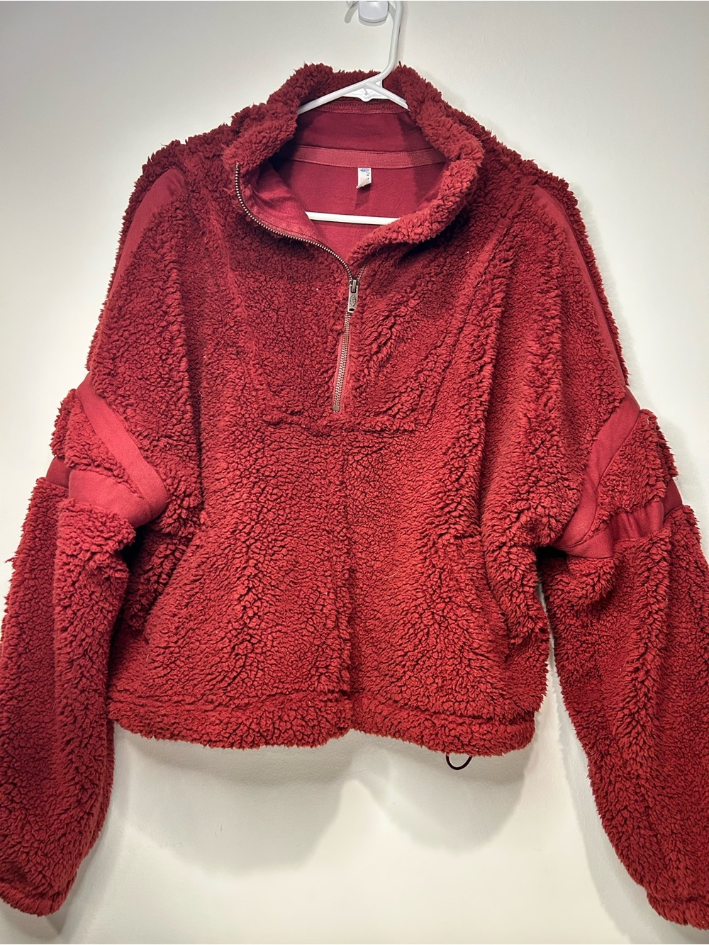Free people movement Plush fleece Half-Zip Jacket - Dark Red